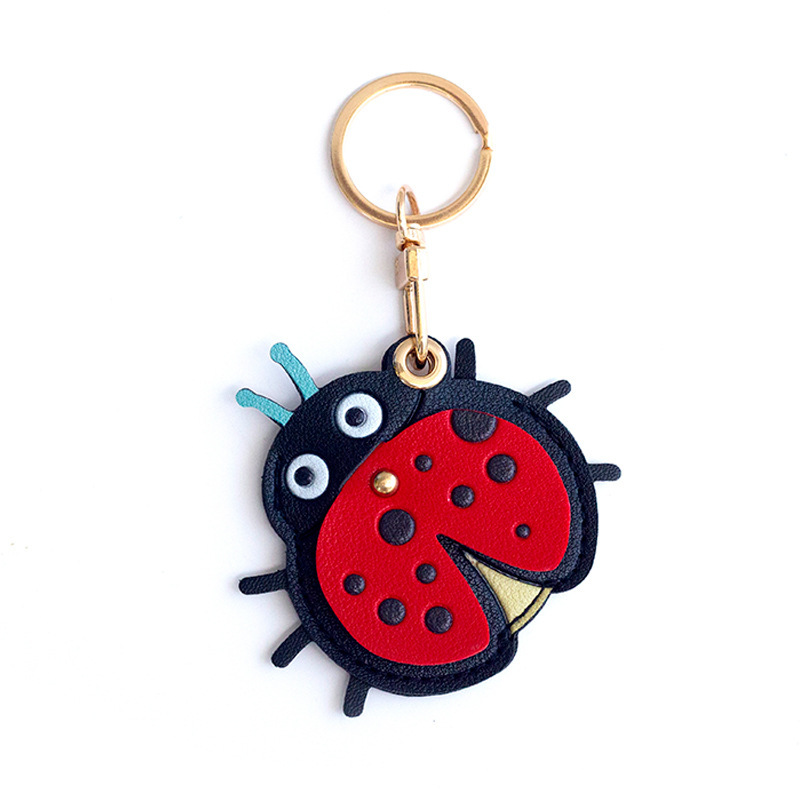 かわいい昆虫の革製ペンダント、かわいいアクセスカードホルダー、キーホルダー、クリエイティブな小さなギフトペンダント、スクールバッグアクセサリー、ギフト|undefined