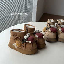 2025冬季新款儿童可爱卡通加厚雪地靴女童厚底防滑棉靴男童短靴子