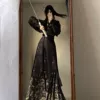 【Ink-dye】Black jacquard top + gold horse-faced skirt