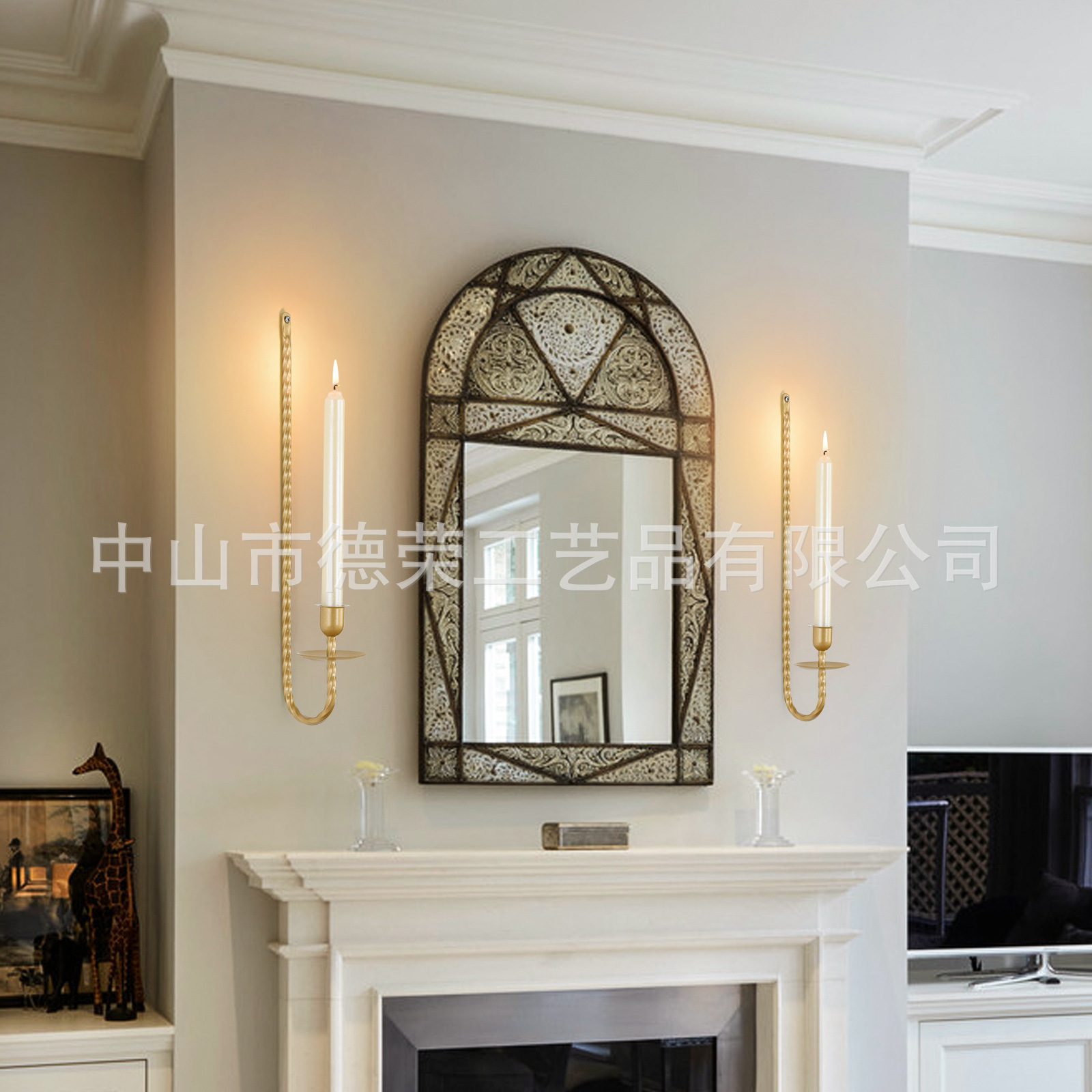 Amazon simple candelabros de hierro forjado colgados en la pared de alto nivel de hierro forjado colgado en la pared en forma de botón L decoración de la atmósfera de candelabros