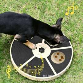 跨境木质狗抓板可旋转狗狗隐藏零食盒狗狗磨爪板指甲锉刮板玩具