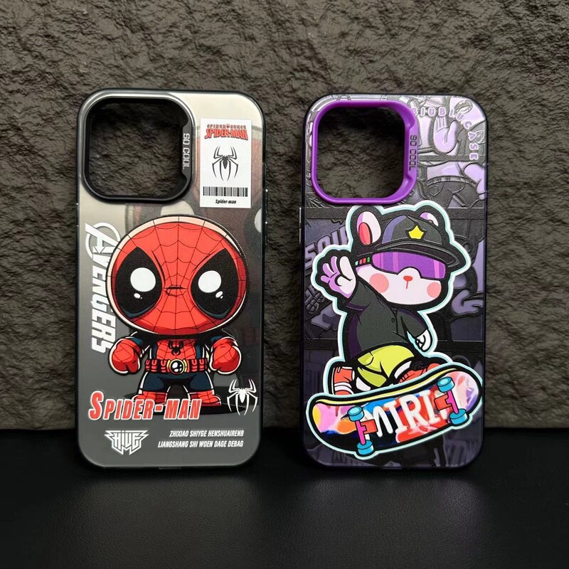 Trendy Brand Cartoon Captain America Apple 15promax Mobile Phone Case iphone14 New Electroplating Frosted 13 Animation