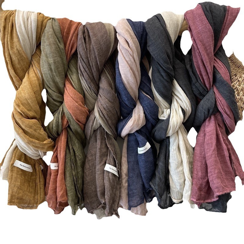 Nouveau châle chaud en coton de grande taille avec protection solaire haut de gamme et écharpe en lin polyvalente pour femmes_voghion.com