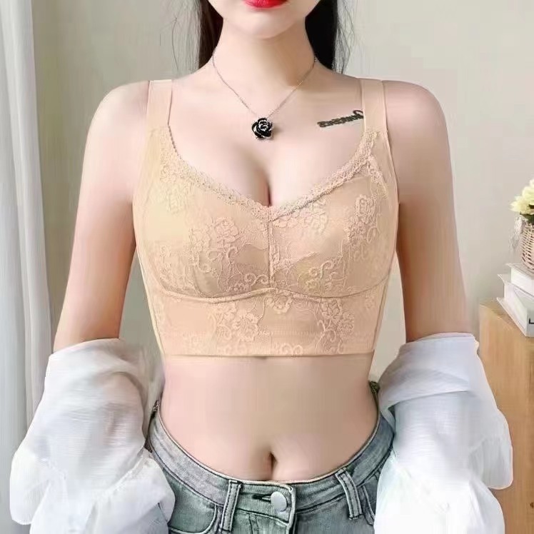 六扣宽肩带石墨烯无钢圈高侧收U型后背舒适健康女士贴身文胸衣
