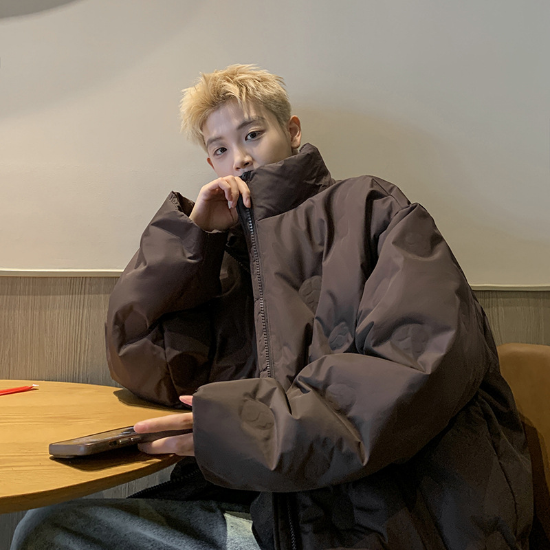 클린핏 남성용 짧은 스타일 스탠드 칼라 다운 재킷 2025 겨울 신상 두꺼운 보온성 좋은 루즈핏 화이트 덕다운 코트