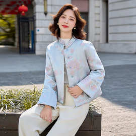 新中式羽绒服女短款秋冬2025新款时尚显瘦刺绣洋气白鸭绒国风外套