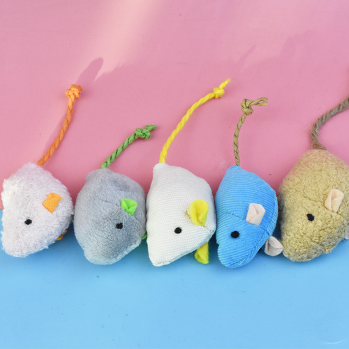 Cat toy plush mouse set with simulated plush mice, a set of three small mice, cat toy