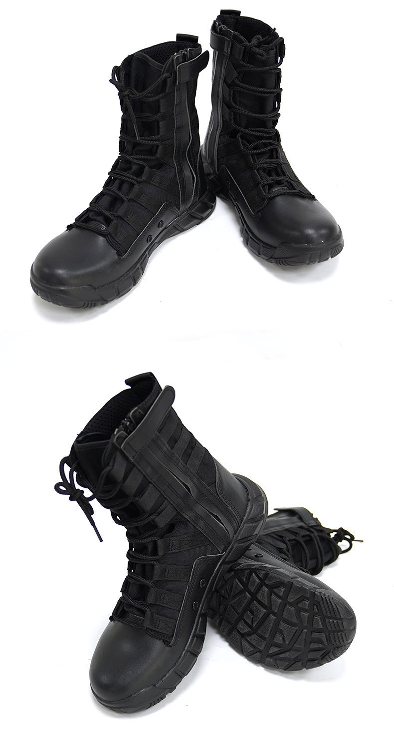 New high-top combat boots Green desert boots Brown boots Light combat boots Training boots_voghion.com