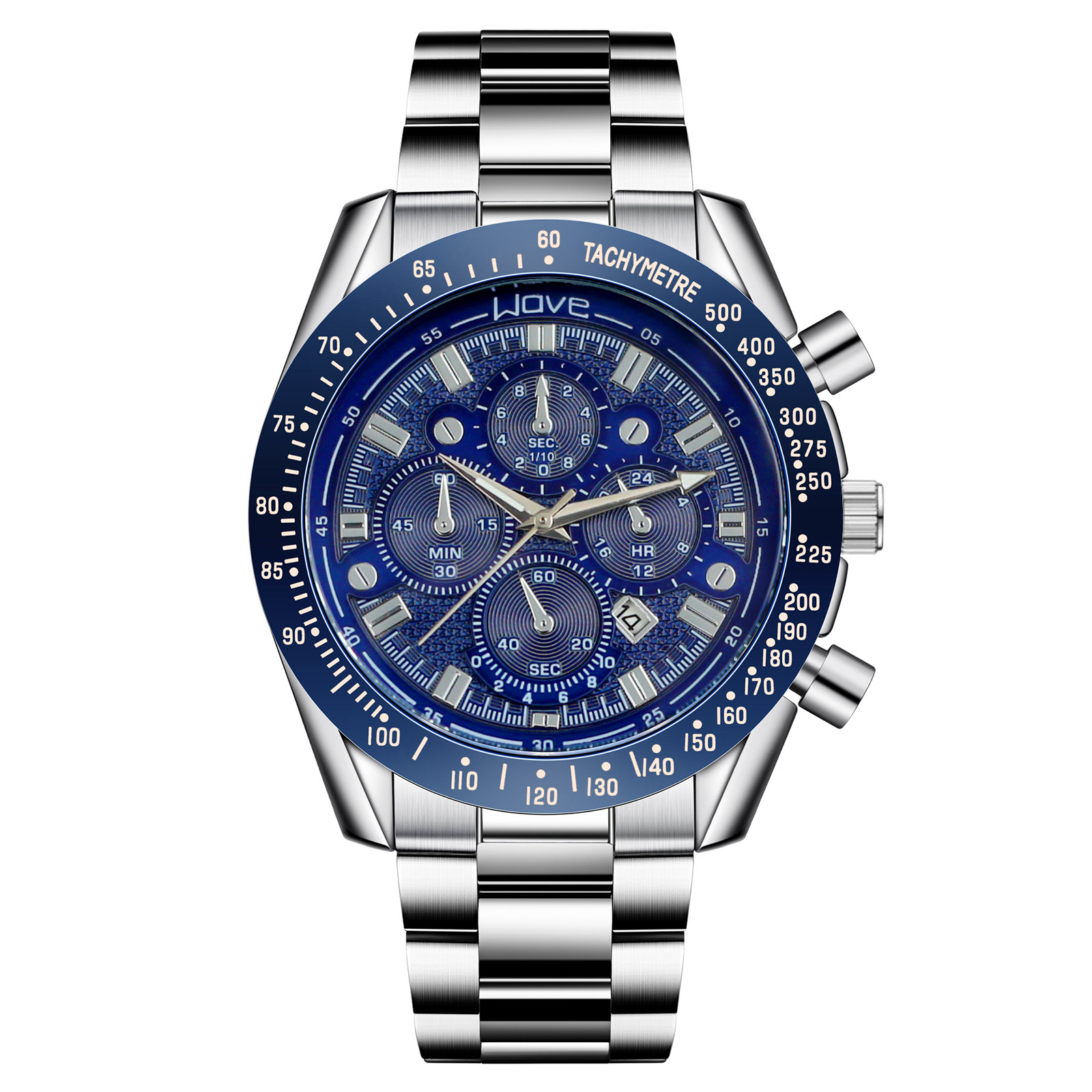 Orologio da uomo al quarzo con cinturino rotondo in acciaio, stile europeo, con calendario luminoso, prodotto popolare per il commercio estero, del produttore._voghion.com