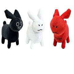 国境を越えた新製品 Roblox Forsaken Gubby ぬいぐるみ ゲーム 黒と白のウサギのぬいぐるみ