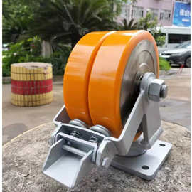 新图万向轮加重型3/5吨铸铁PU耐磨承重载4/6/8寸龙门架超重型脚轮