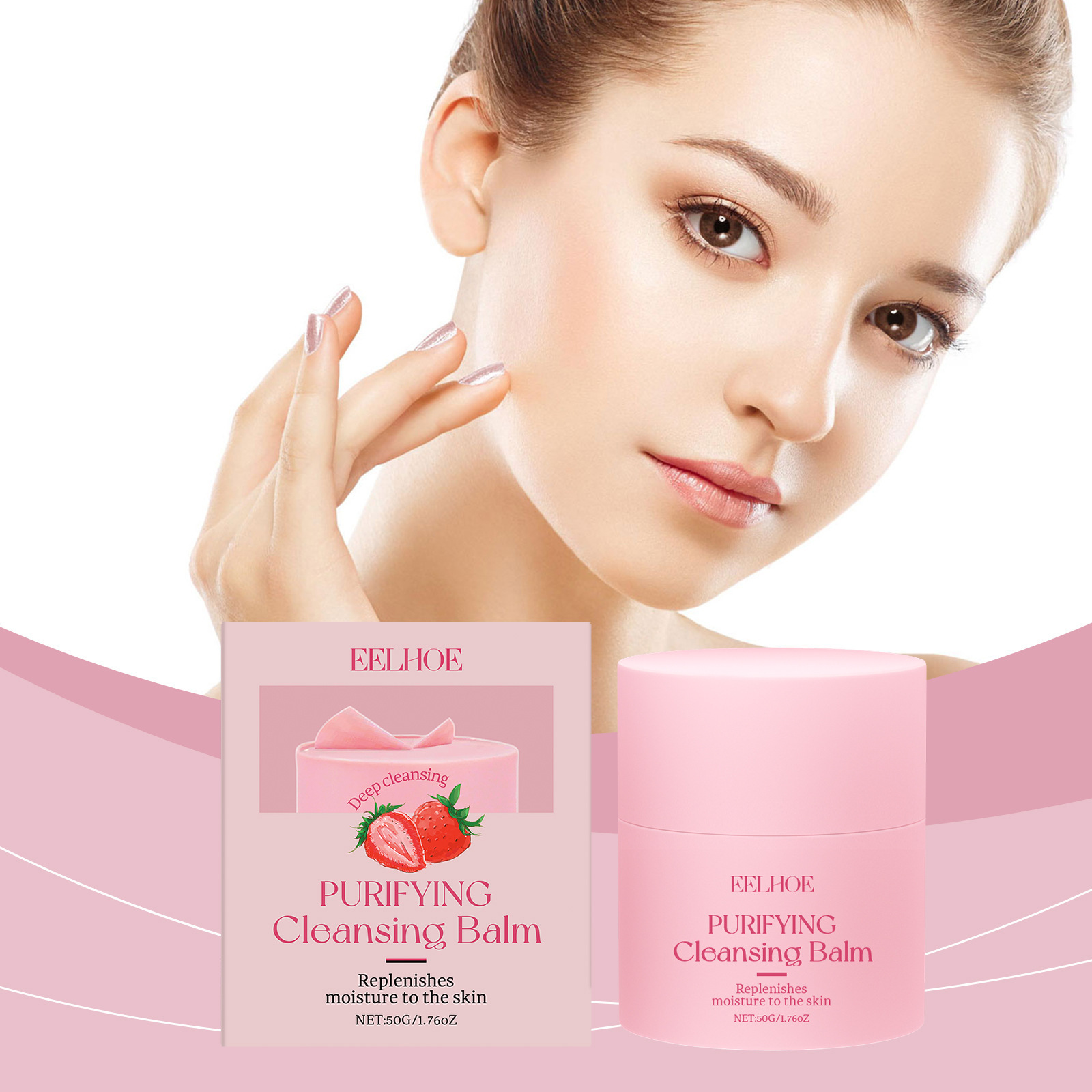EELHOE Strawberry Cleansing Cream es un limpiador suave y limpiador para hidratar y limpiar la piel.