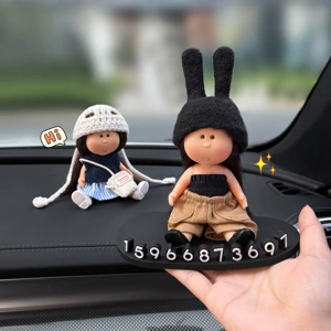 Cute potato-shaped car parking permit, temporary parking number plate, in-car phone holder, decorative item for women, exudes a sophisticated vibe