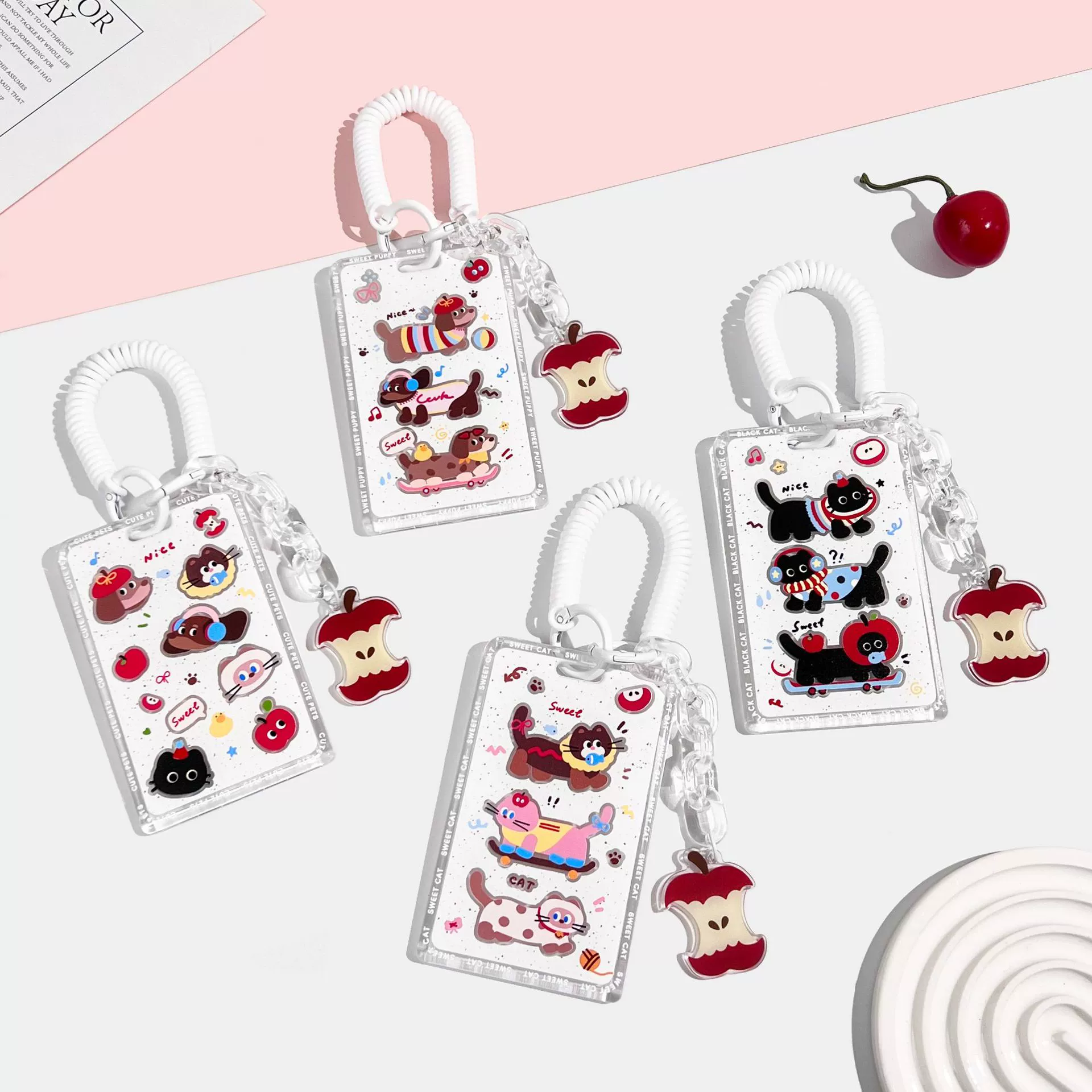 Мультяшный набор для маленьких животных студенческий значок водяной карты защитный чехол милый чехол для слайдов