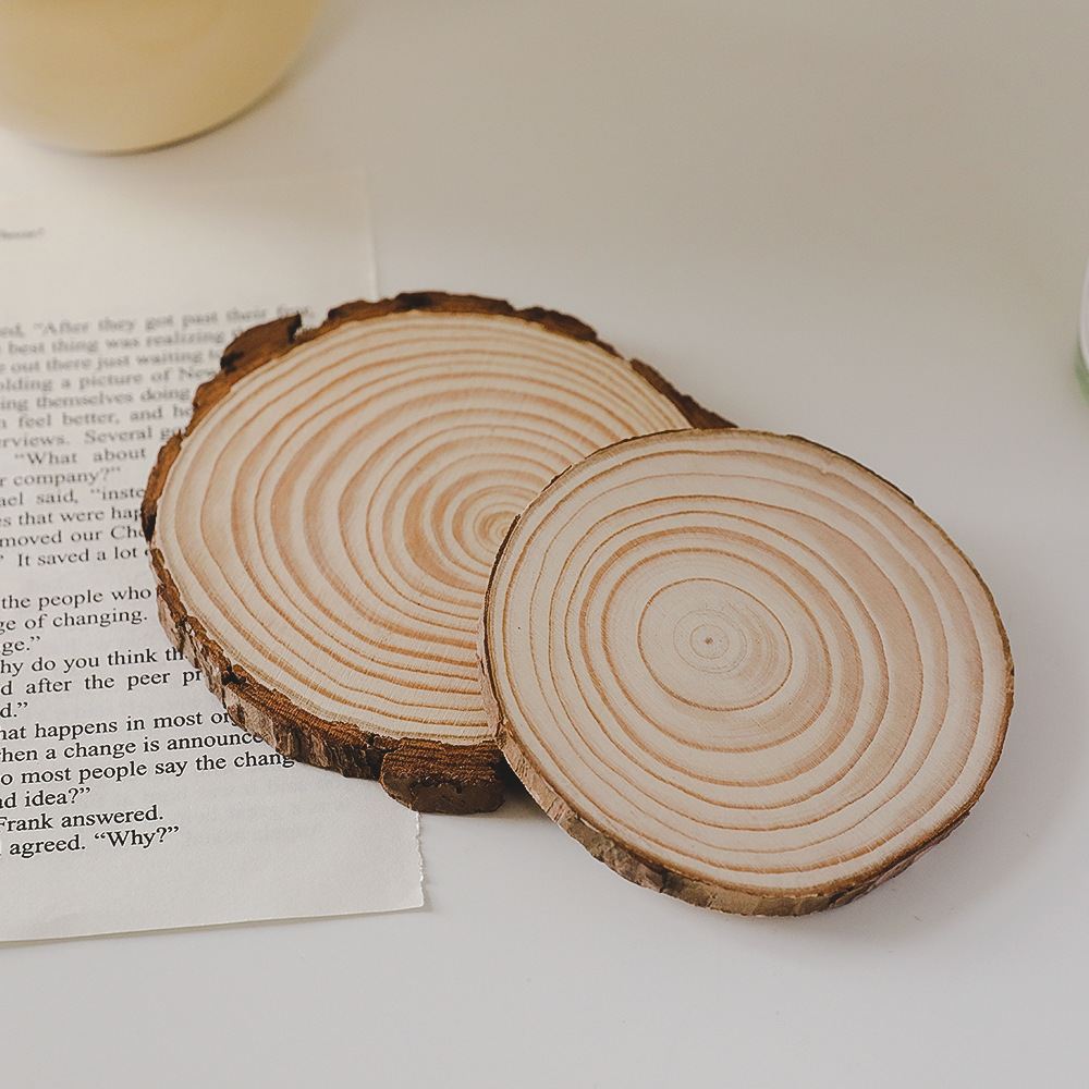 Aromatherapy Candle Tray Pine Round Wood Mat Large Simple Ins Style Decorative Ornaments Round Candle Base Candle Holder