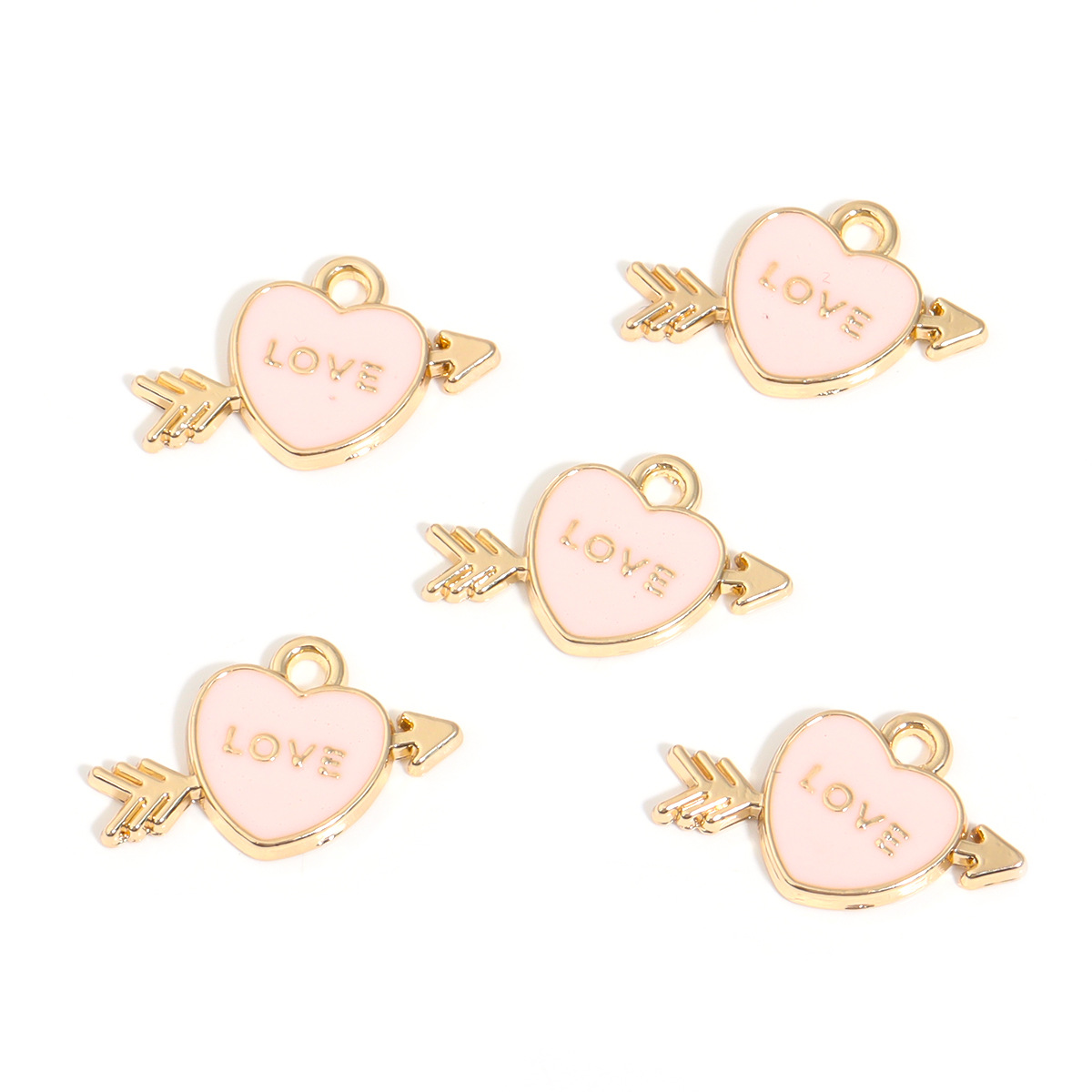26g Weight Pendant Jewelry Making Type DIY Jewelry Accessories Classification 10 PCS/Package Quantity Alloy Material Letter, Heart Shape, Arrow Pattern Enamel, Plating Design Casual, Sweet Style 10 PCS/Package Alloy Letter Heart Shape Arrow Pendant 7