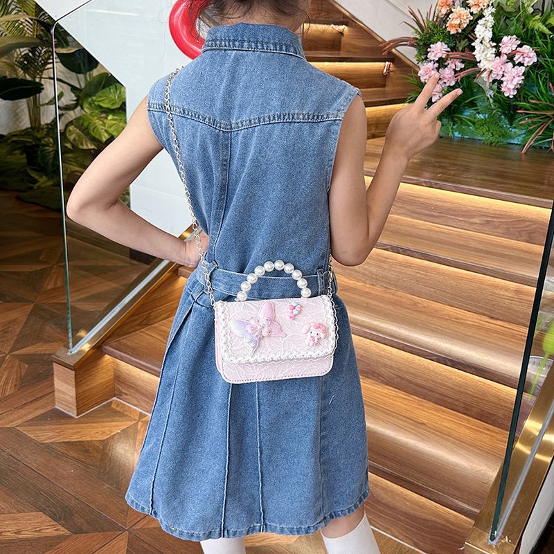 Bolso de mano de moda coreana para niños, bolso de verano para niñas, bolso de estilo de estilo de dibujos animados, bolso de hombro.