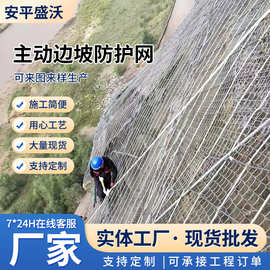 边坡防护网主动边坡防护网钢丝网防落石安全网被动边坡护网