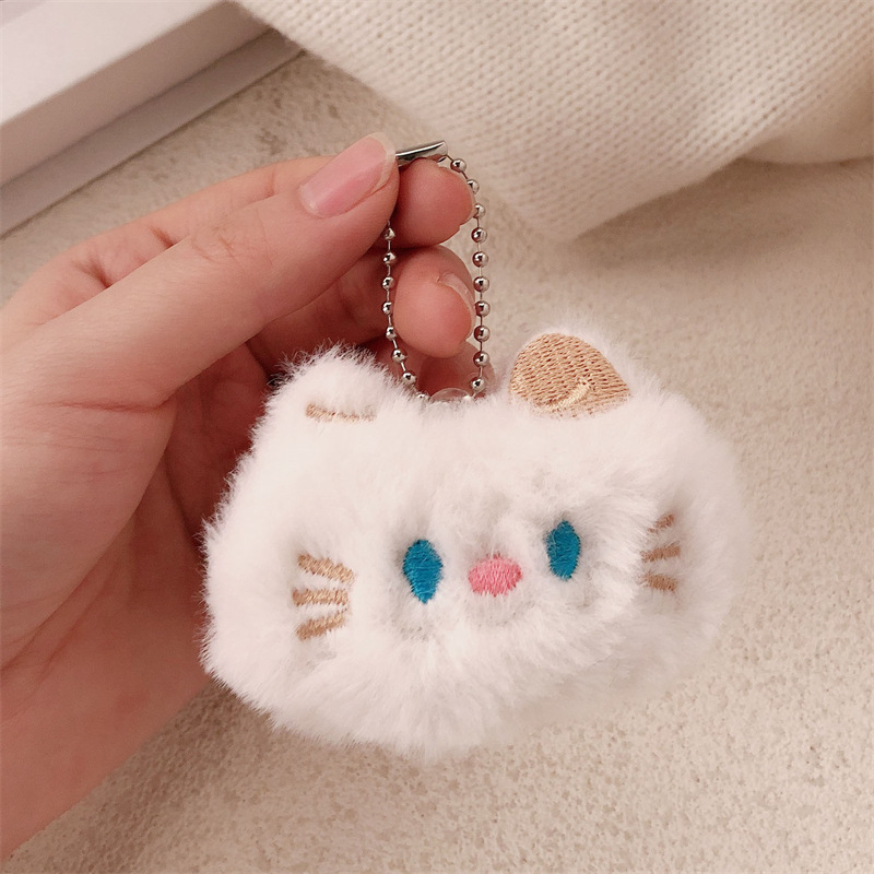Red de celebridades lindo gatito de felpa llavero colgante muñeca de dibujos animados bolso escolar decoración bolso teléfono móvil cadena
