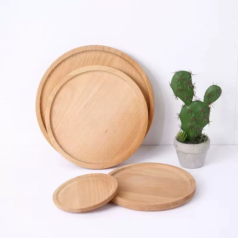 Производители настольные закуски закуски поднос из цельного дерева отделка деревянный поддон для домашней кухни Современный минималистичный круглый поднос