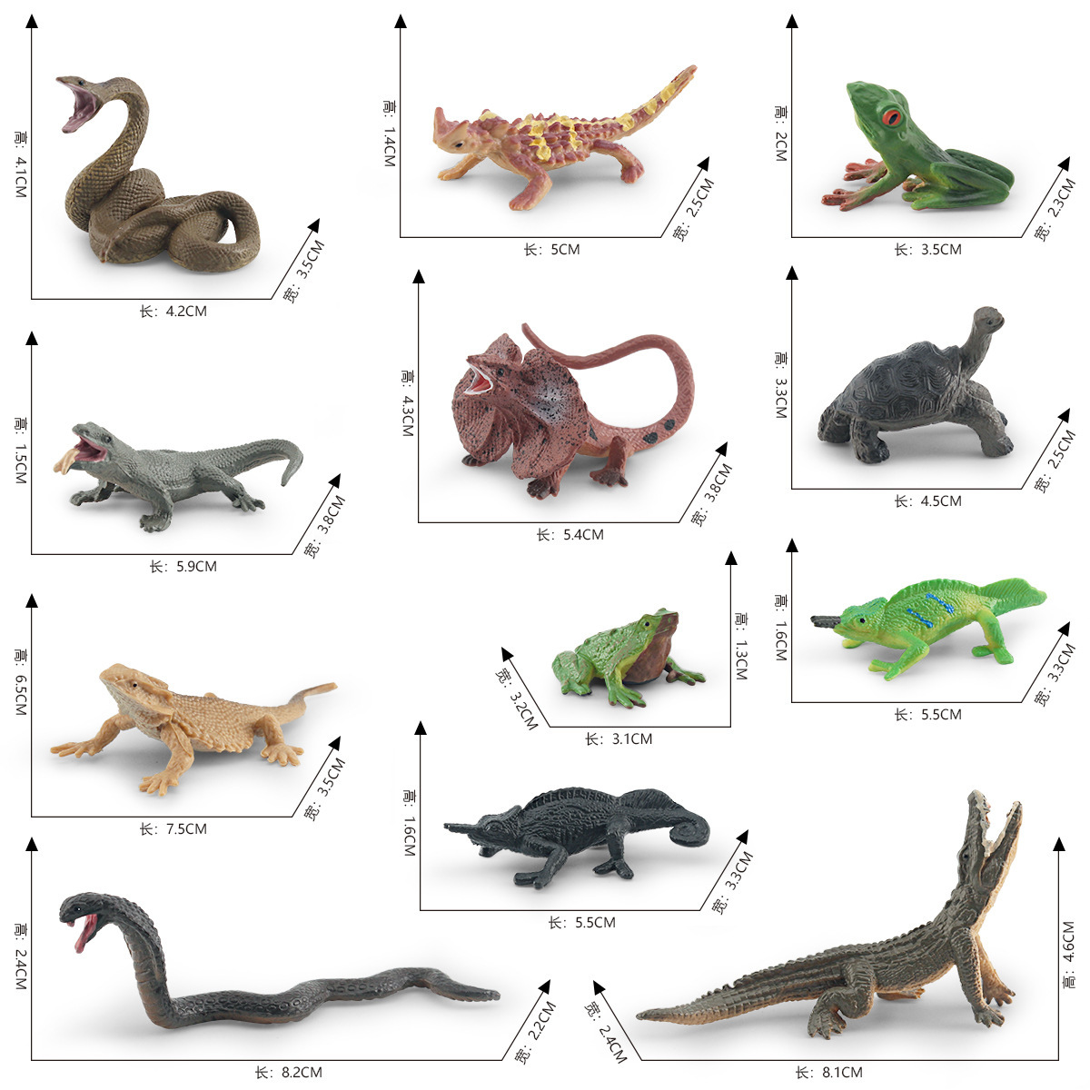 Simulación transfronteriza bosque anfibio paraguas lagarto tortuga árbol Rana camaleón Cobra traje modelo de decoración