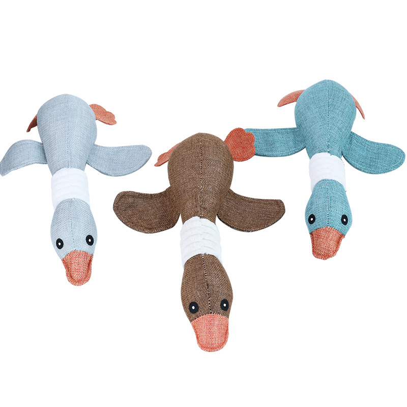Fabricante en stock popular ganso salvaje sonido mascota juguete de peluche molar aliviar perro congestiado juguete mascota juguete de sonido image 5