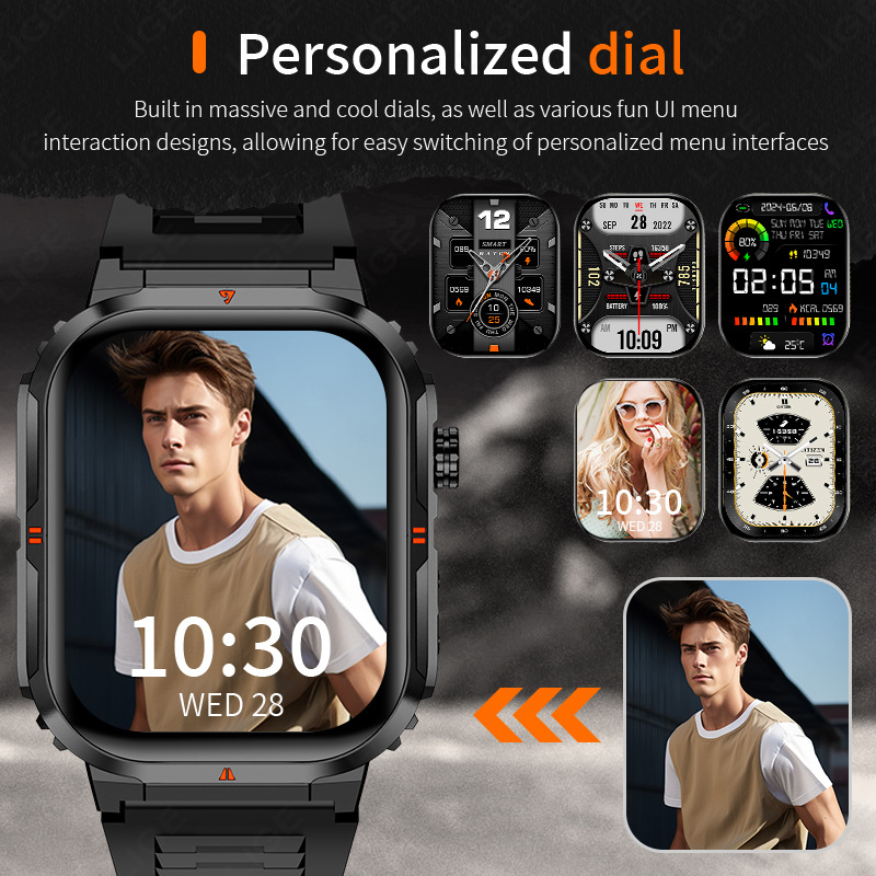 Smartwatch mit Bluetooth-Anruffunktion, 1,75-Zoll-HD-Display, Herzfrequenz- und Blutsauerstoffmessung, multifunktionales Armband für Sport und Fitness_voghion.com