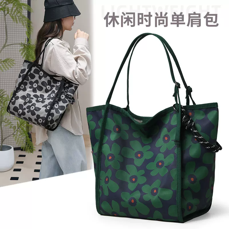 跨境加厚防水帆布牛津布女包手提包袋花布手拎包饭盒袋便当包批发