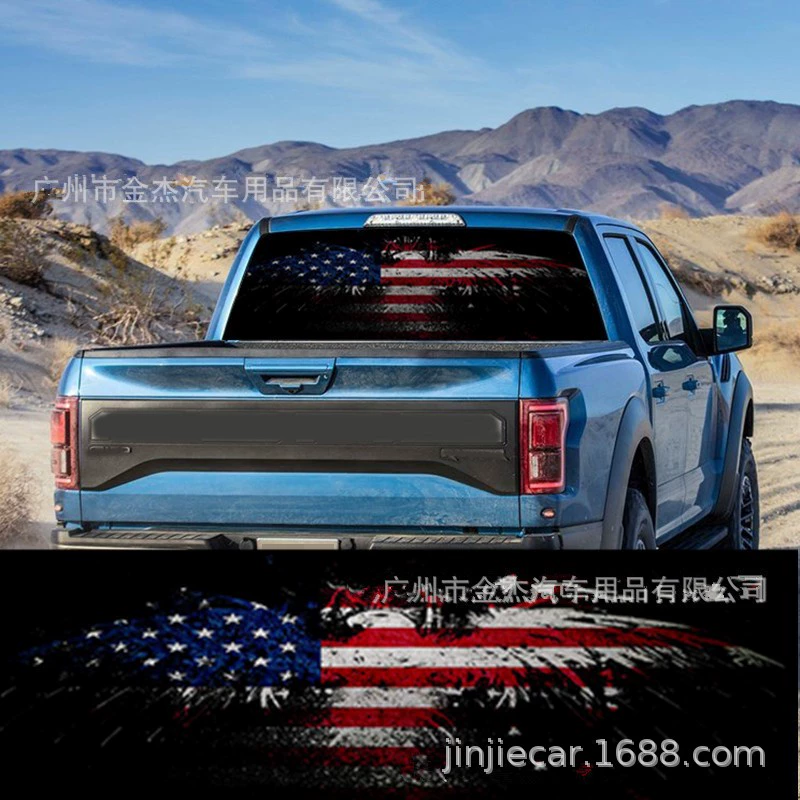 A128 American Star Cross Car Rear Glocking Приклеенная наклейка на окно - наклейка стекла для SUV и пикапа