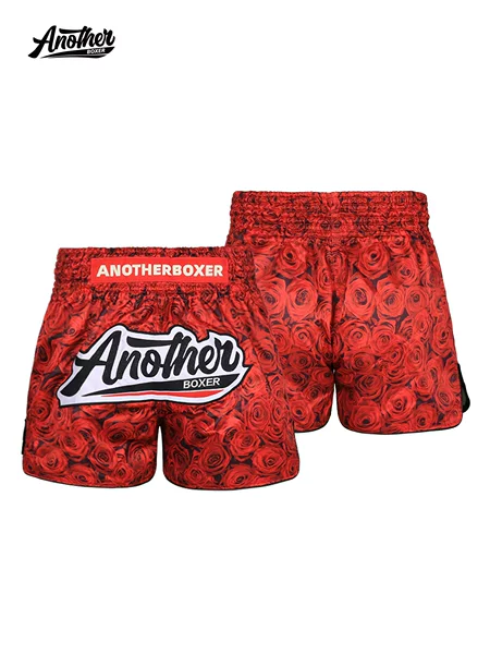 ANOTHERBOXER new red rose UFC pants, suitable for both men and women, designed for Sanda and combat training