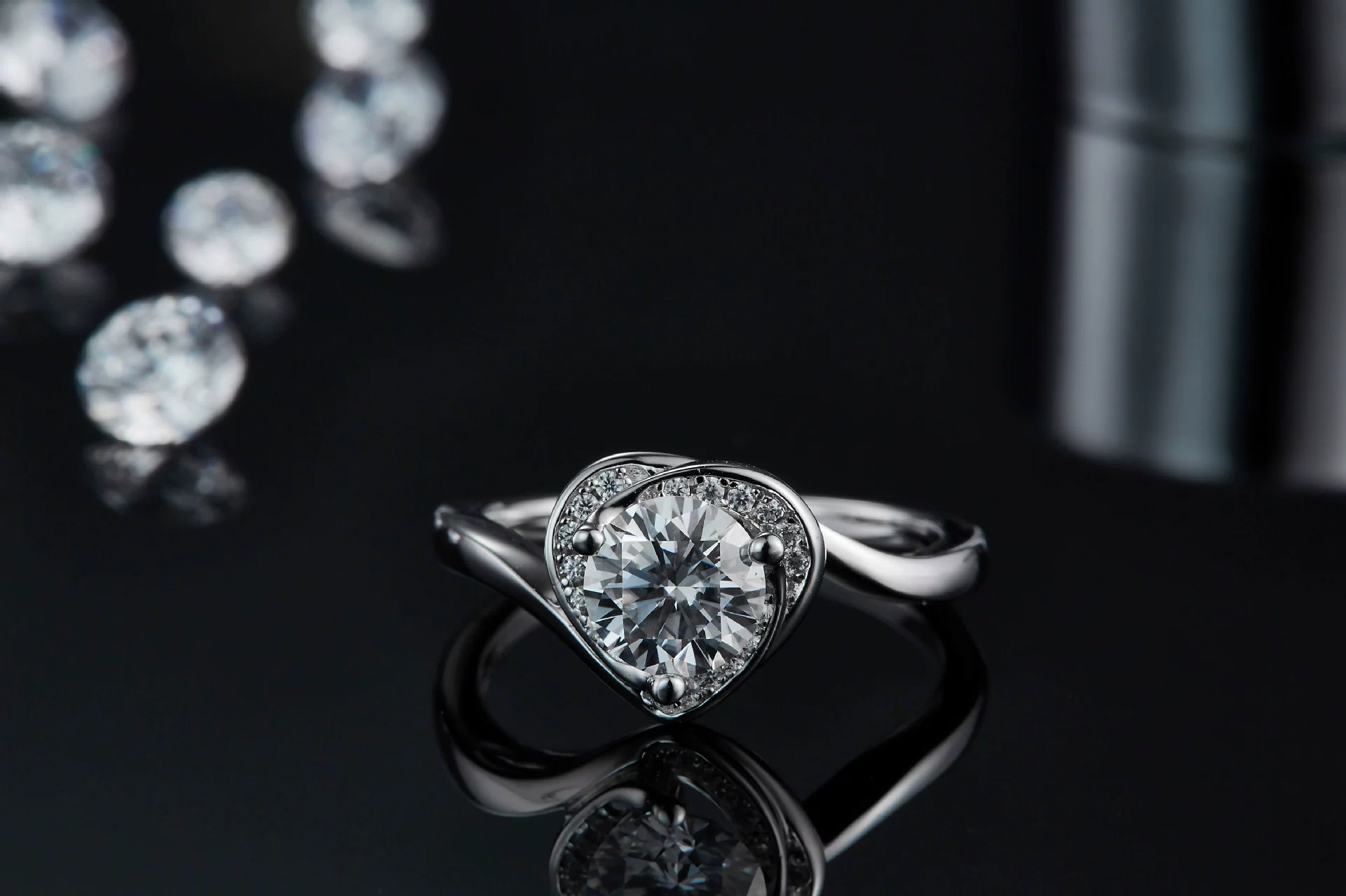 华莎珠宝 Ring with stone, classic accessory for St. Valentine's Day, 1 carat