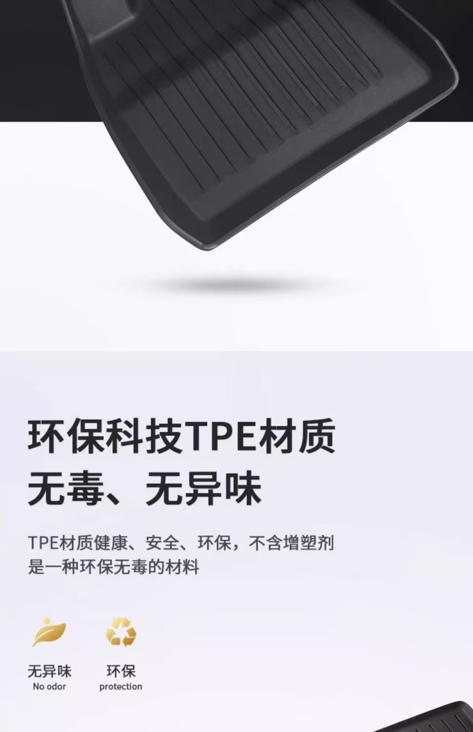Suitable for Tesla Modelyl Floor Mats, Front and Rear Trunk Mats, Tpe All-Weather Material Car Floor Mats Wholesale Cross