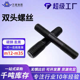 高强度发黑全螺纹双头螺杆超长牙条m6-m48镀锌防腐钢结构双头螺丝