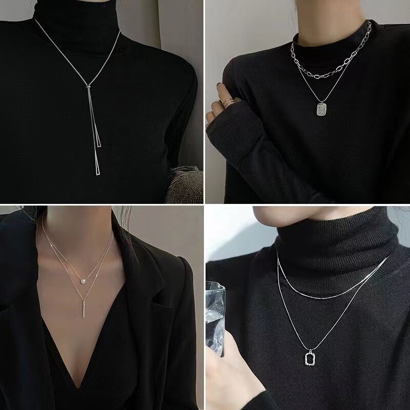 Light luxury niche necklace for women 2023 new trendy long design sweater chain autumn and winter high-grade temperament accessories