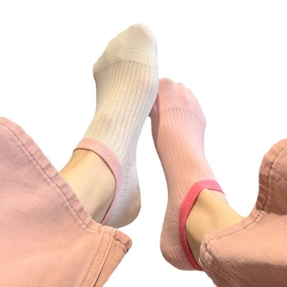 Dopamine Socks Women's Summer Deodorant Sweat Absorbing Invisible Socks Small White Socks Candy-colored Thin Heel-free Boat Socks Short Socks