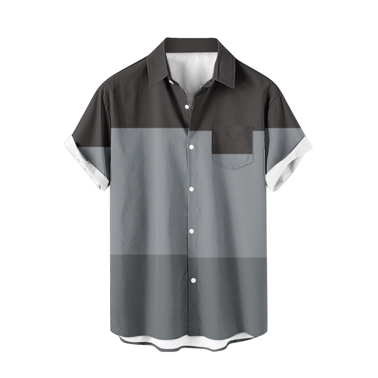 2024 comercio exterior europeo y americano transfronterizo exclusivamente para camisas de manga corta para hombres color de costura impresión digital 3D blusa casual