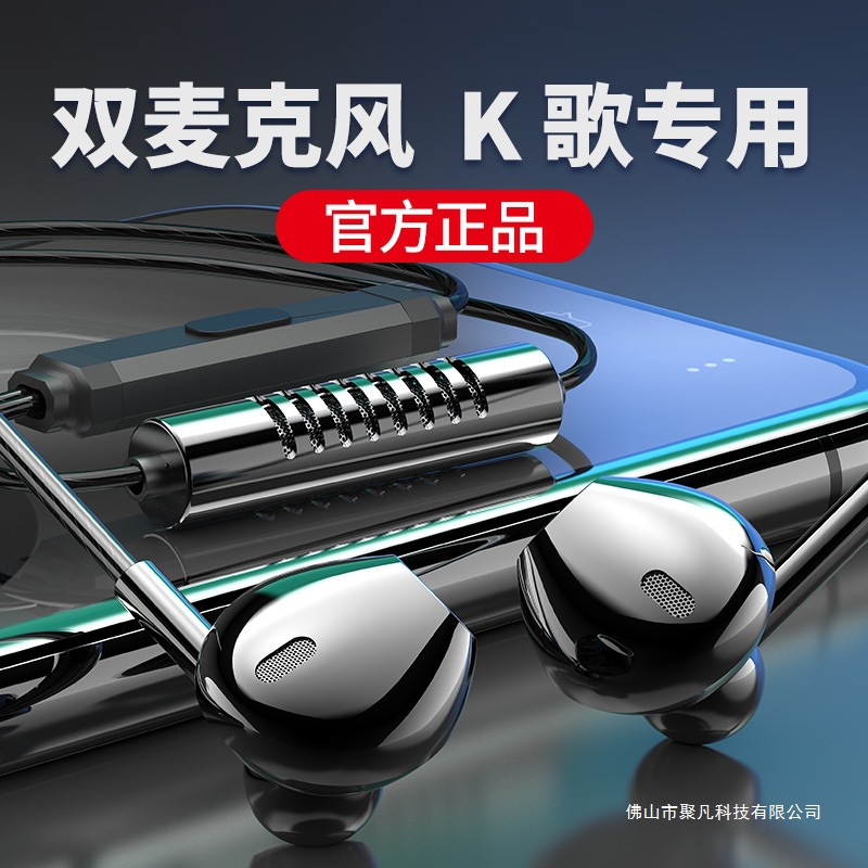 Dual Microphone Live Streaming Dedicated Karaoke Headset Wired Streamer with Microphone Tiktok Singing Tool Recording Singing Bar