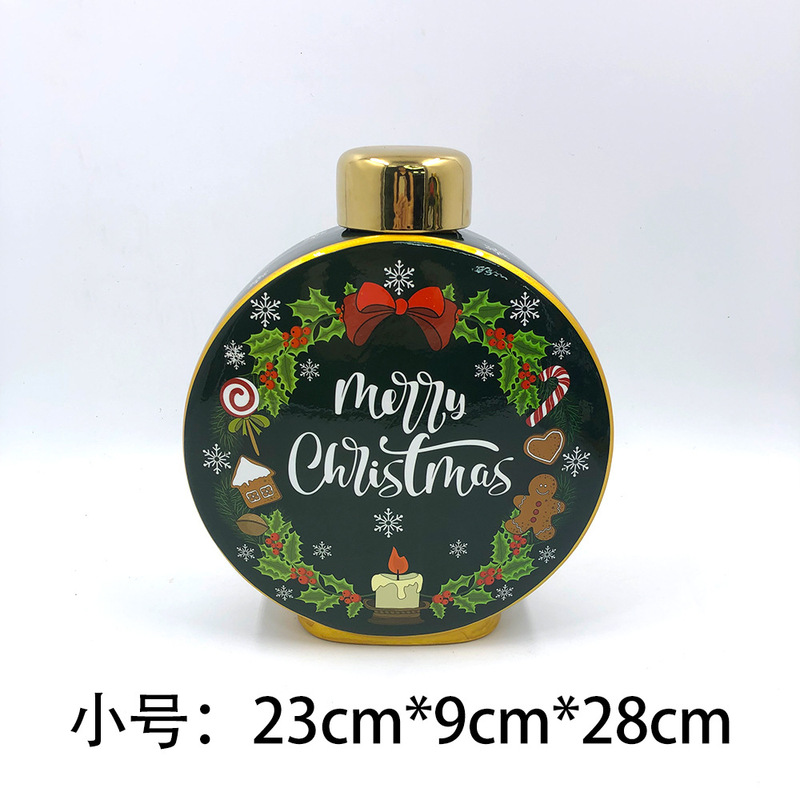 跨境圣诞节装饰品陶瓷花瓶客厅摆件北欧风家居餐桌彩绘插花厂家|undefined