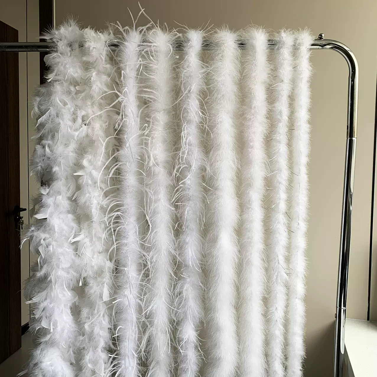 火鸡绒毛条羽毛条平板绒毛条批发演出舞蹈服diy装饰材料服装辅料