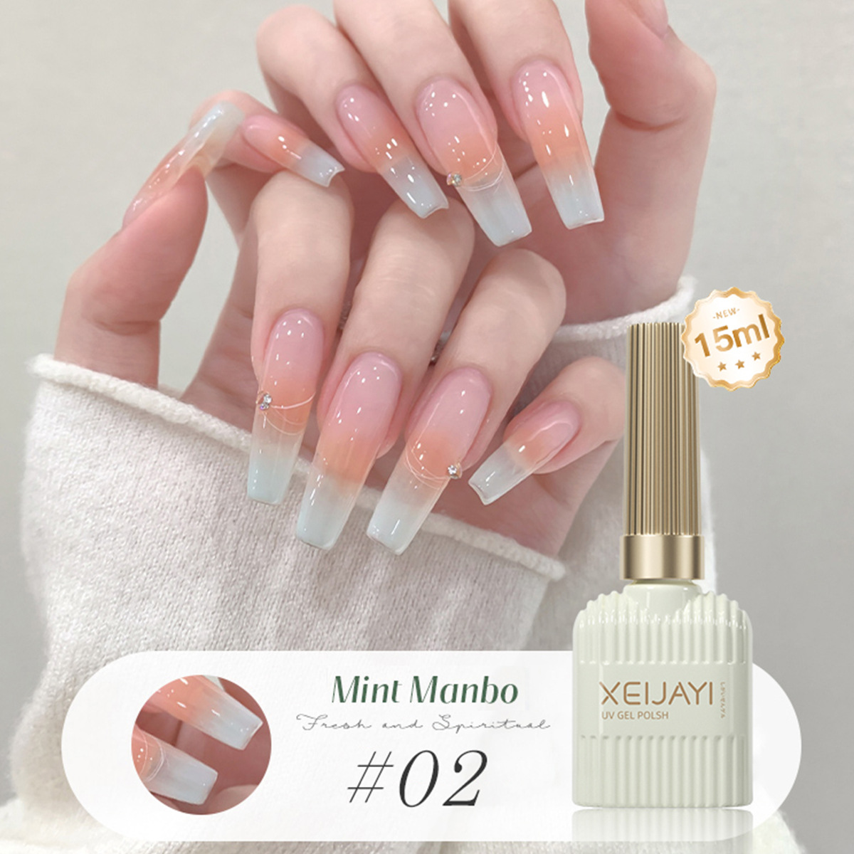 Mint Mambo Gel de esmalte de uñas Verano Nuevo pegamento de esmalte de uñas a través del hielo Nuevo salón de uñas de larga duración para mujeres populares