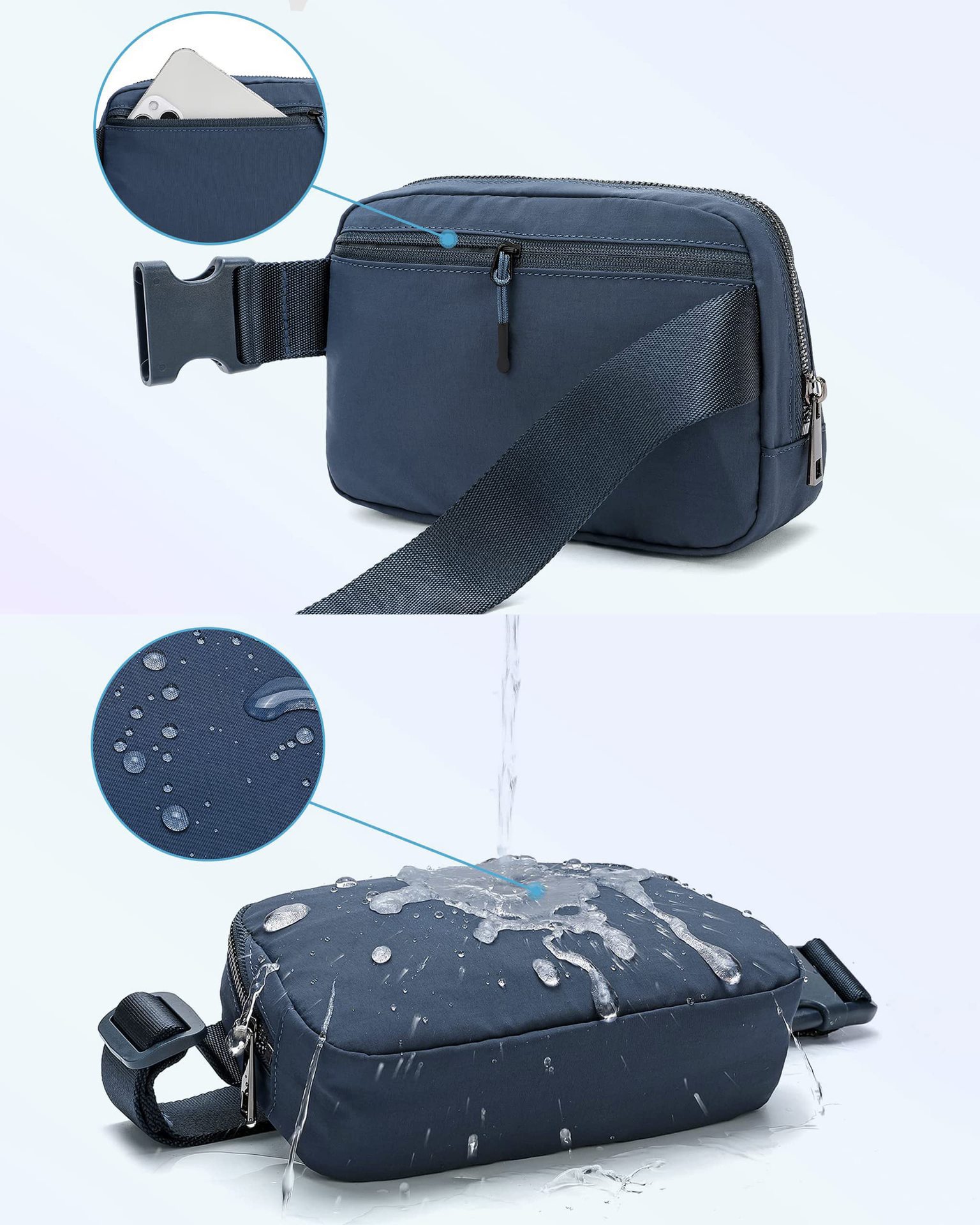 Women's with adjustable waistband, fashionable running and hiking waist bag_voghion.com