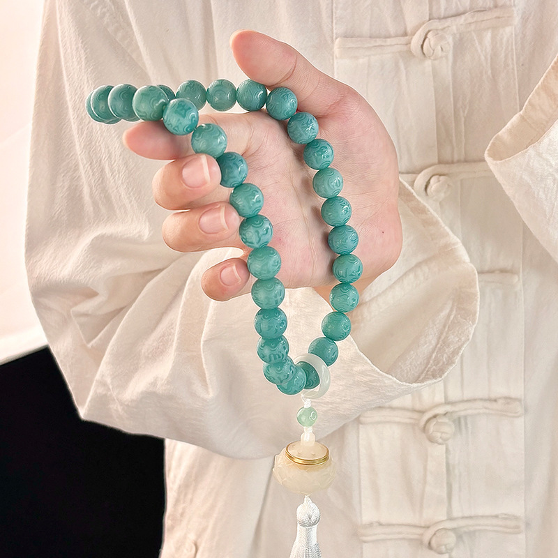 레이크 그린 [치얀] 6자 만트라 핸드헬드 태슬 스타일