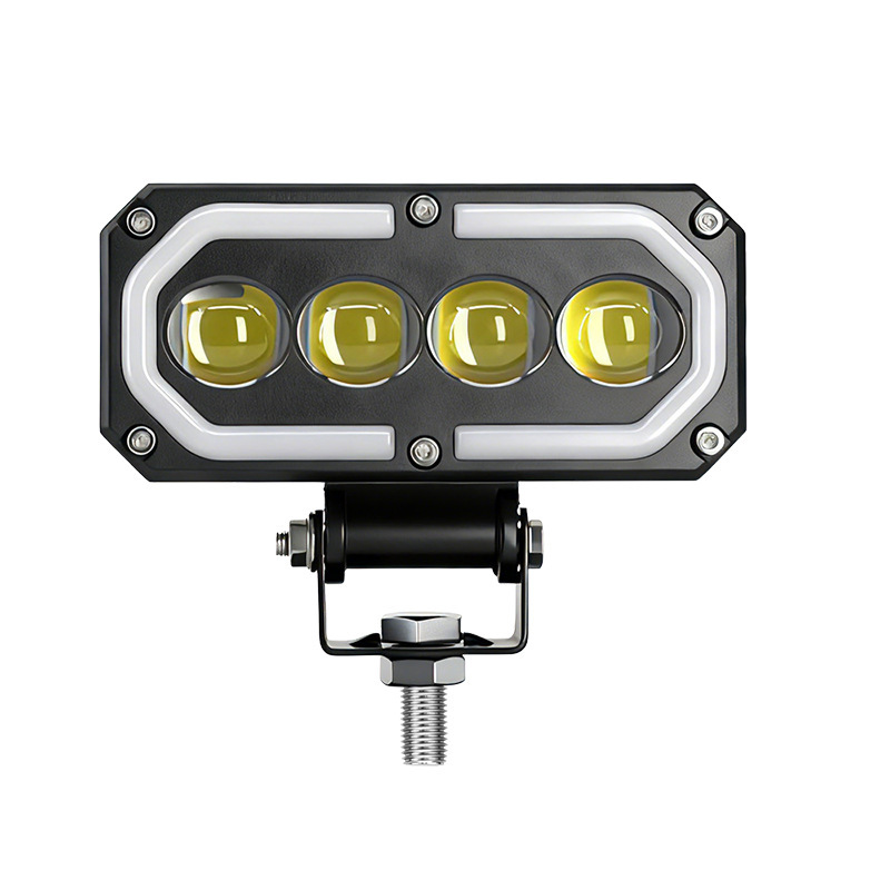 Spotlight RGB aperture 4-eye yellow-white flashing motorcycle spotlight LED headlight motorcycle front light