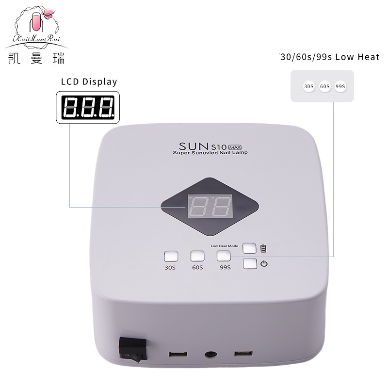 Lámpara de manicura transfronteriza 120W alta potencia almacenamiento de manicura luz de terapia de luz gran espacio mano y pie doble uso manicura luz horneada al por mayor