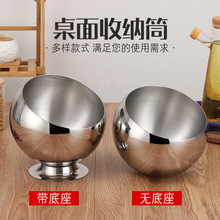 不锈钢桌面垃圾桶家用厨房办公茶几台面收纳盒餐桌清洁KTV烟灰B&r