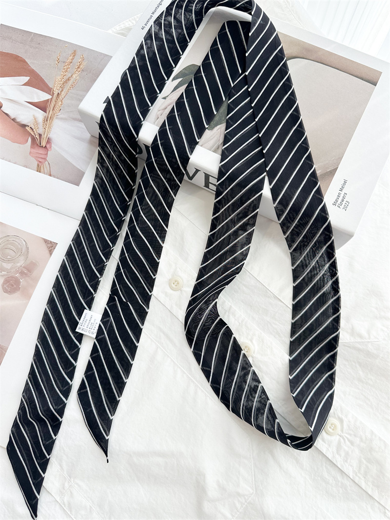 Cinta de seda 100% morera, punto de onda, cinta estrecha, cinta para el cabello de seda, cinta para el cuello de primavera y verano, bufanda de seda de alta calidad, bufanda