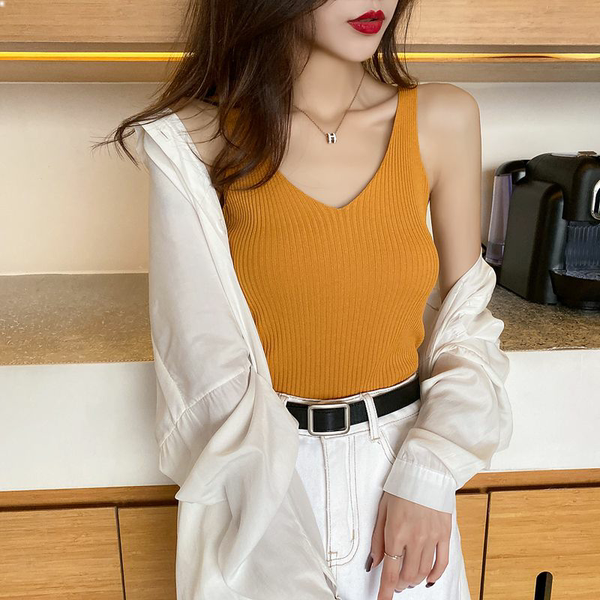 Silk knitted tank top