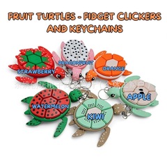 クロスボーダーTurtle Fidget Clickersストレス解消おもちゃ3d印刷亀果物ボタンキーホルダー