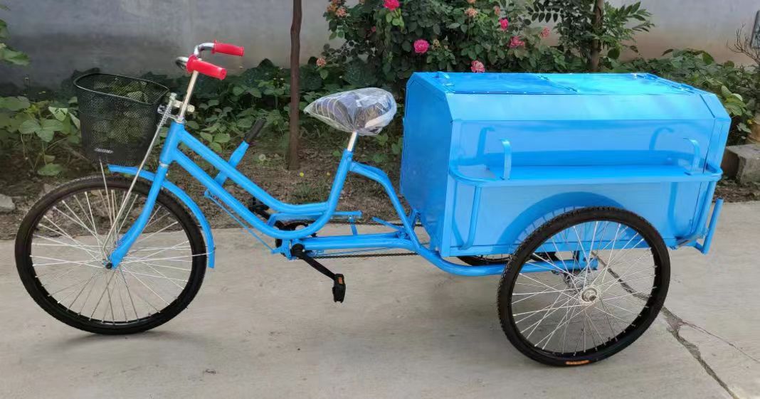 脚踏500L保洁车环卫人力三轮车垃圾车不锈钢镀锌板塑料多种可选