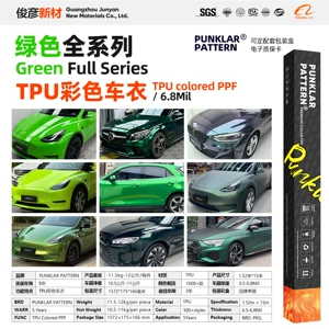 Green Tpu Colored Car Wrap Film Mamba Flame Green Ppf Paint Protection Film Full Body Color Change Heat Repair
